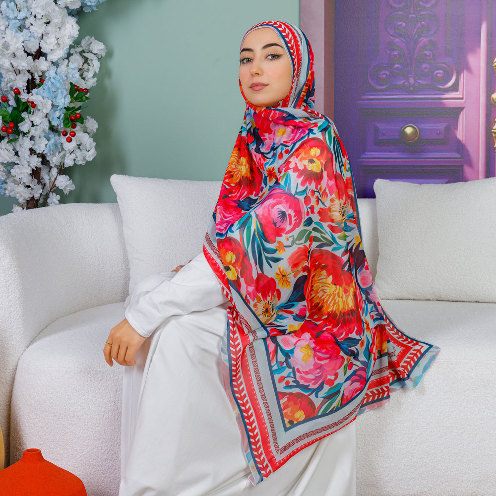 طرحة شيفون ديجيتال ٢متر *٧٠سم - SC9317