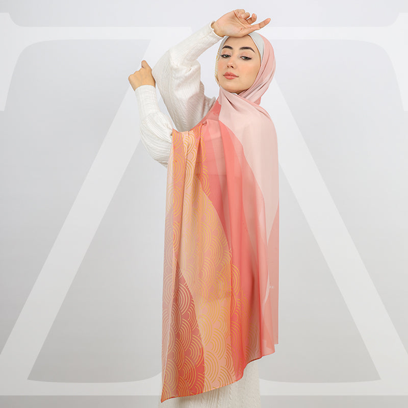 طرحة شيفون ديجيتال ١٨٠سم *٧٠سم - SCM112