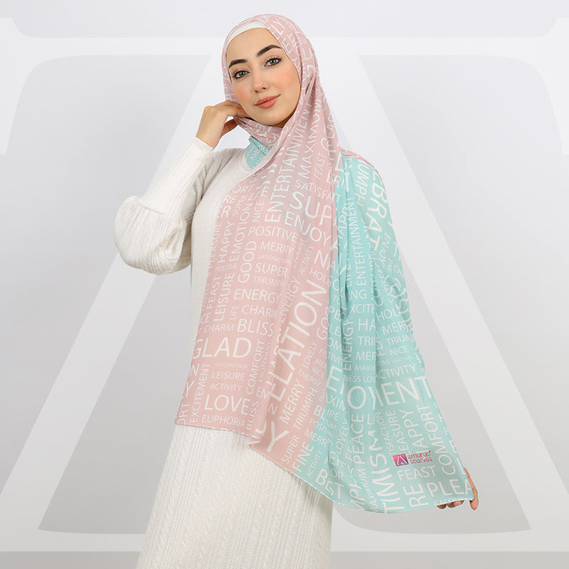 طرحة شيفون ديجيتال ١٨٠سم *٧٠سم - SCM435