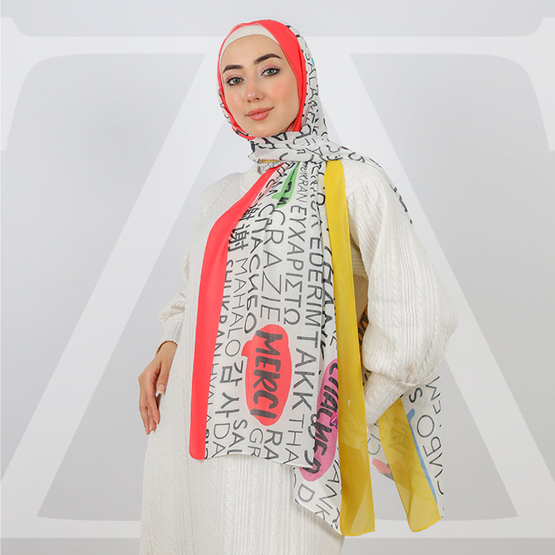 طرحة شيفون ديجيتال ١٨٠سم *٧٠سم - SCM445