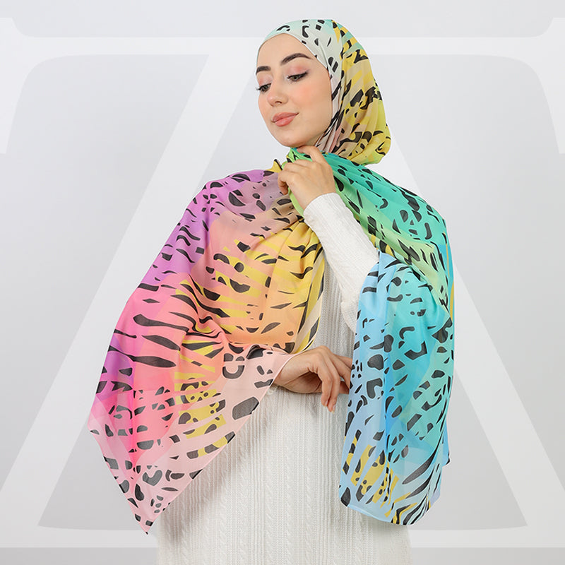 طرحة شيفون ديجيتال ١٨٠سم *٧٠سم - SCM482