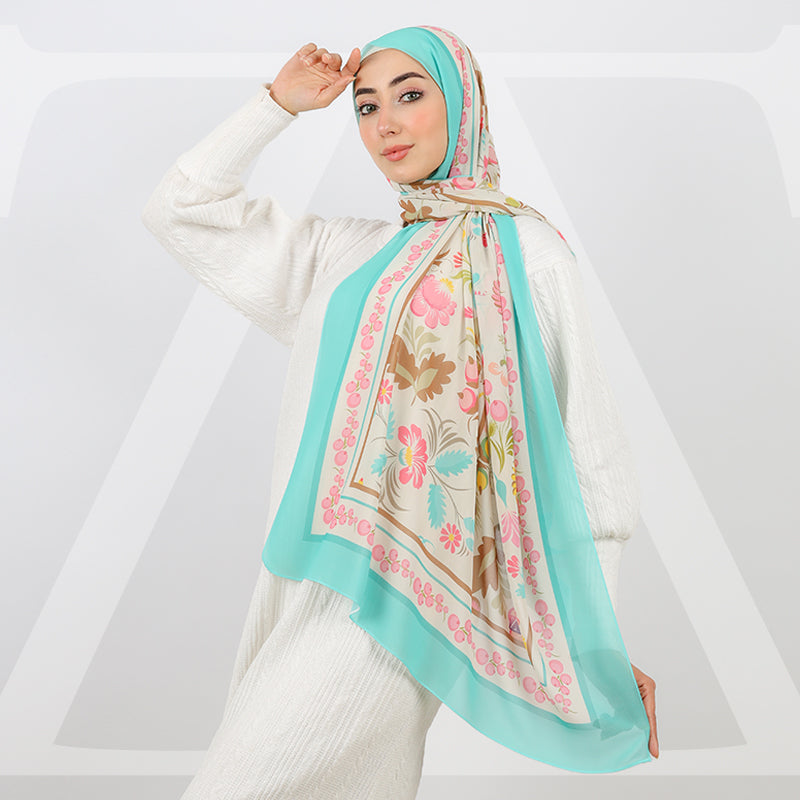 طرحة شيفون ديجيتال ١٨٠سم *٧٠سم - SCM483