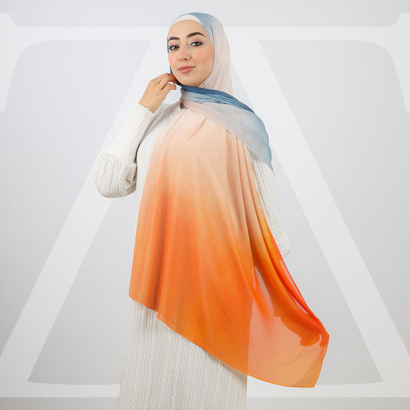 طرحة شيفون ديجيتال ١٨٠سم *٧٠سم - SCM495