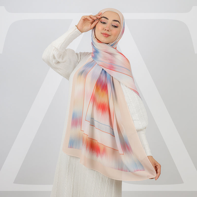 طرحة شيفون ديجيتال ١٨٠سم *٧٠سم - SCM501