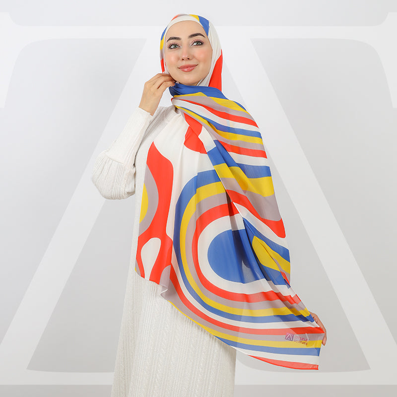 طرحة شيفون ديجيتال ١٨٠سم *٧٠سم - SCM503