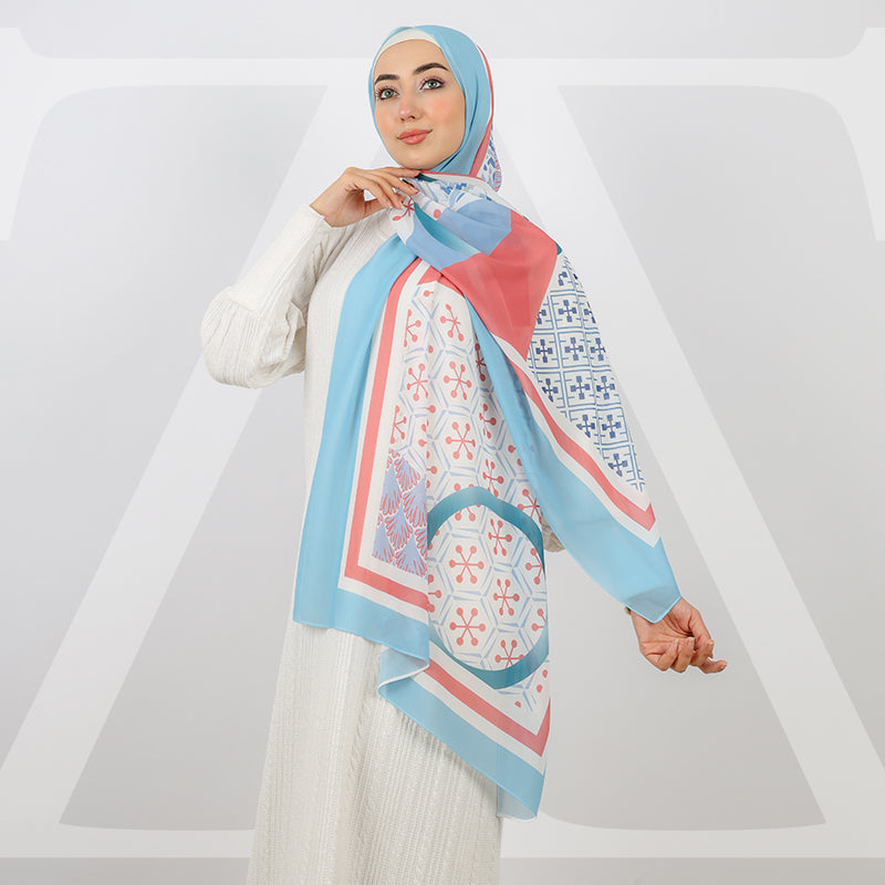 طرحة شيفون ديجيتال ١٨٠سم *٧٠سم - SCM518