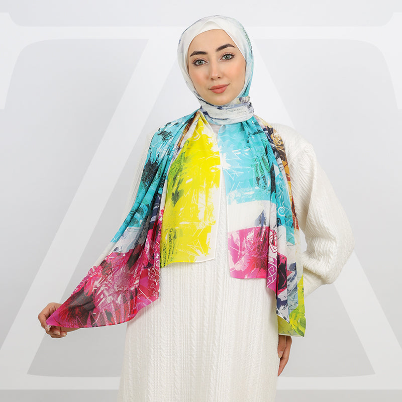 طرحة شيفون ديجيتال ١٨٠سم *٧٠سم - SCM524