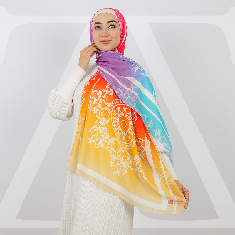 طرحة شيفون ديجيتال ١٨٠سم *٧٠سم - SCM534