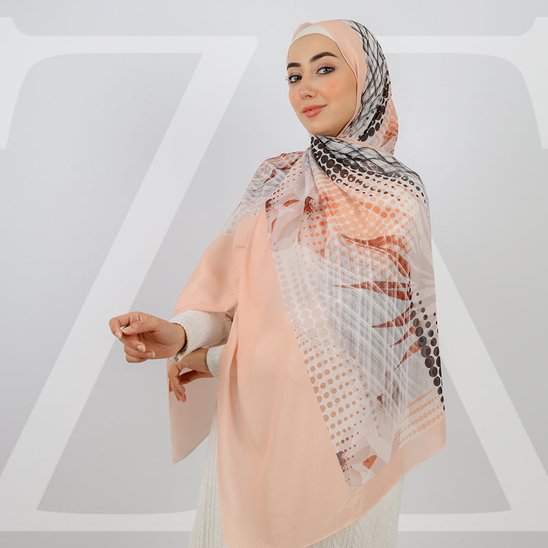 طرحة شيفون ديجيتال ١٨٠سم *٧٠سم - SCM538