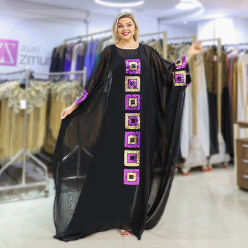 عباية دبي شيفون تطريز - SHT1095