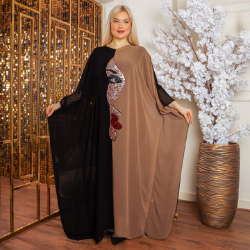 عباية دبي شيفون وجوه - SHV212