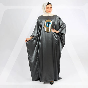 عباية دبي حرير ستان تطريز - STN4549
