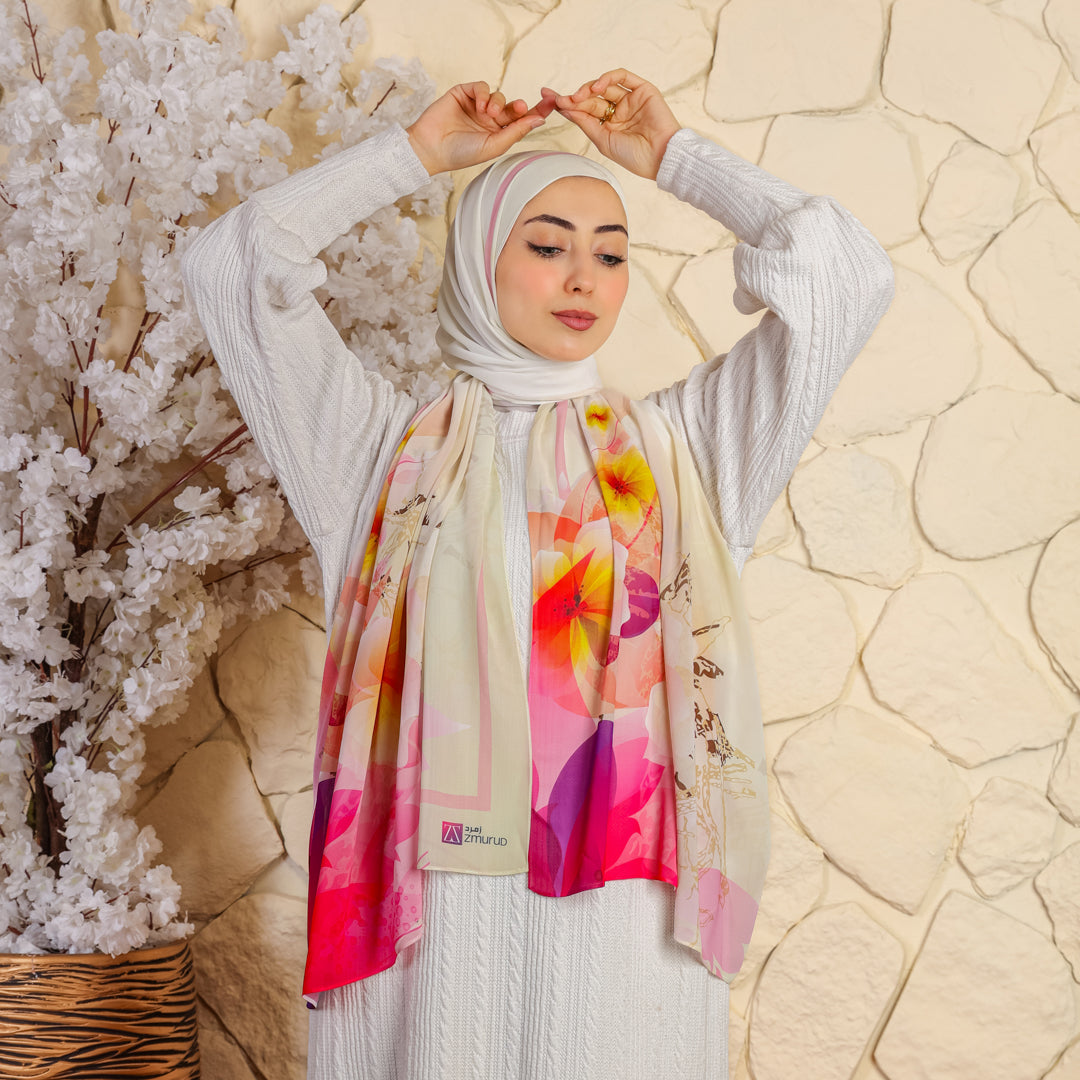 طرحة شيفون ديجيتال ٢متر *٧٠سم - SC8360