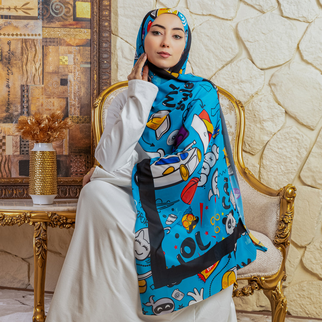 طرحة شيفون ديجيتال ٢متر *٧٠سم - SC8659