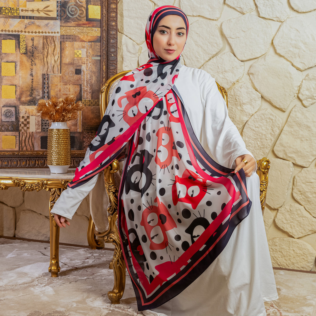 طرحة شيفون ديجيتال ٢متر *٧٠سم - SC8665