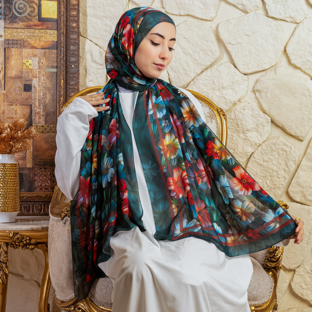 طرحة شيفون ديجيتال ٢متر *٧٠سم - SC9253