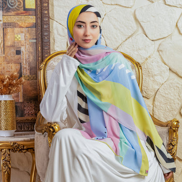 طرحة شيفون ديجيتال ٢متر *٧٠سم - SC9269