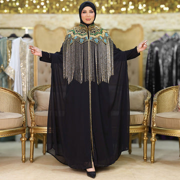 قفطان شيفون تطريز هاند ميد - dscd102