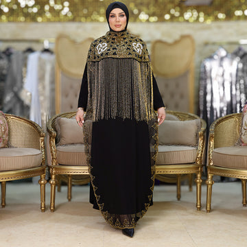 قفطان شيفون تطريز هاند ميد -Dscd404