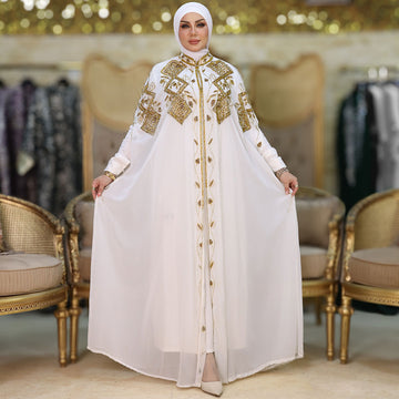 قفطان شيفون تطريز هاند ميد -dscd451