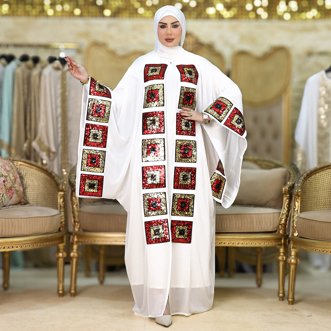 قفطان بحريني تطريز شيفون - KFSHM404