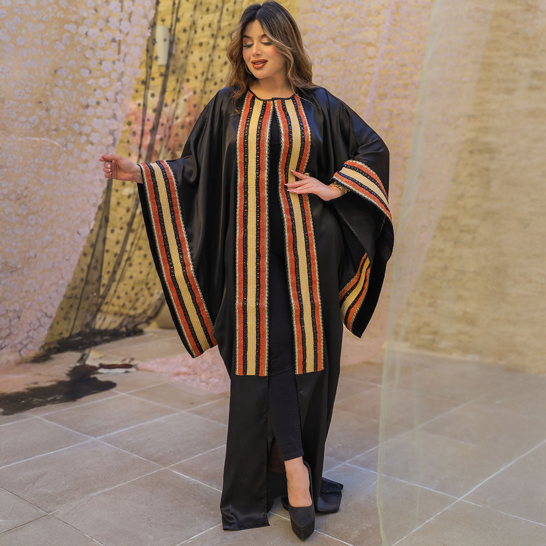 قفطان بحريني تطريز حرير ستان_ qfstb300