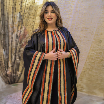 قفطان بحريني تطريز حرير ستان_ qfstb300