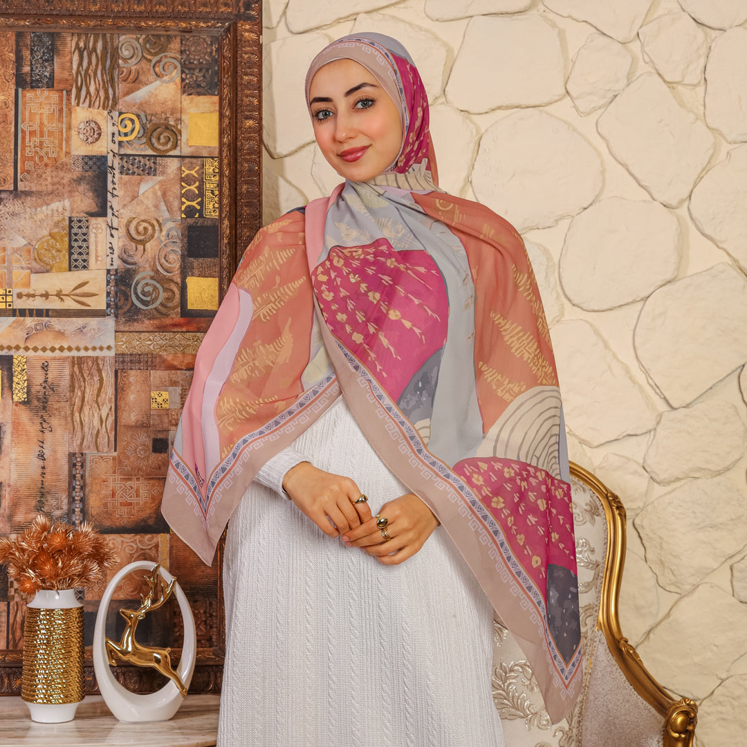 طرحة شيفون ديجيتال ٢متر *٧٠سم -SC9125