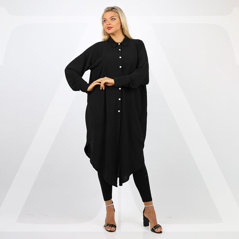 بلوزةاوفر سايز ألوان سادة-BLSY501