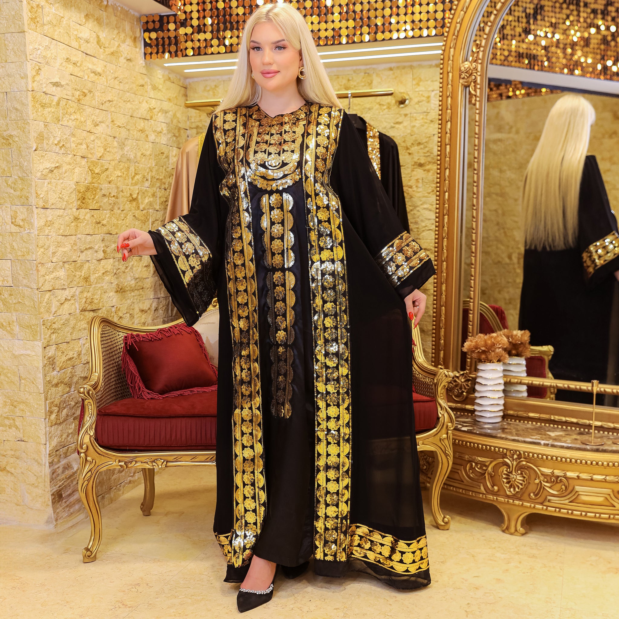 تكشيطة مغربية قطعتين تطريز - TAMSF100