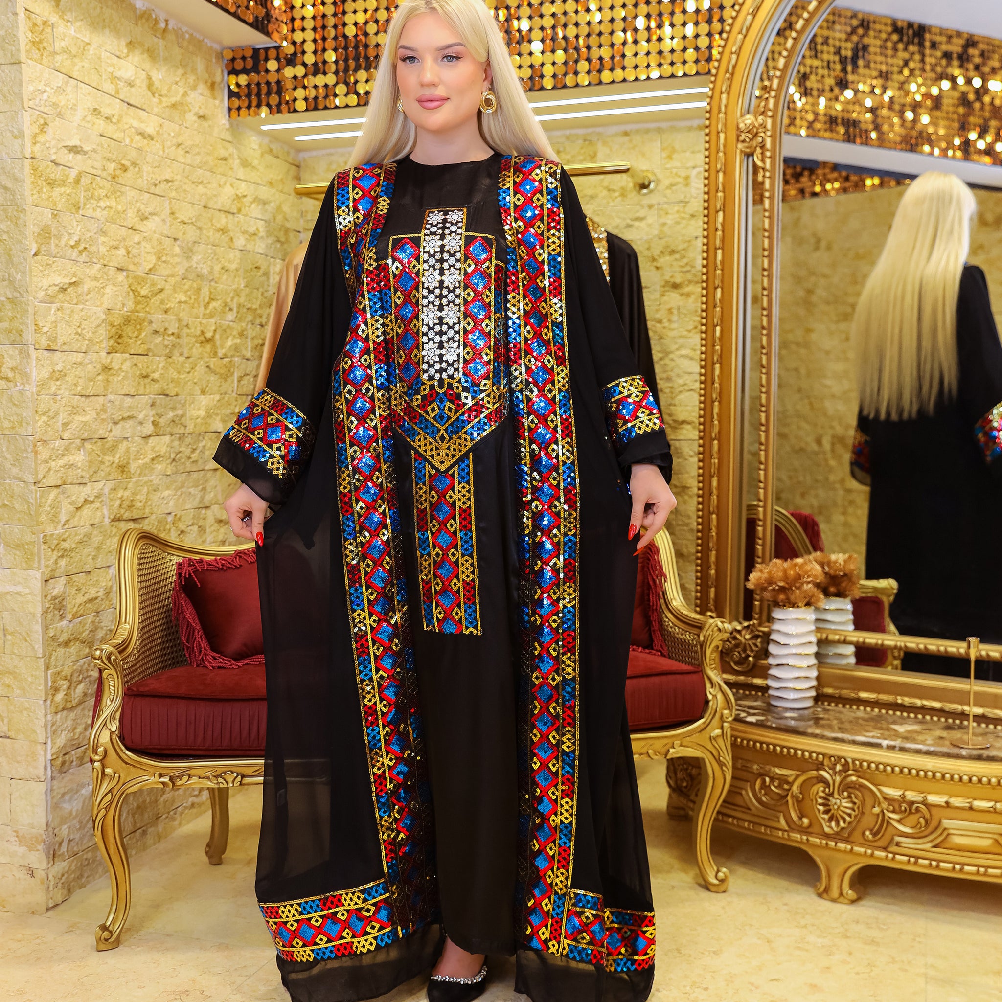 تكشيطة مغربية قطعتين تطريز - TAMSF104
