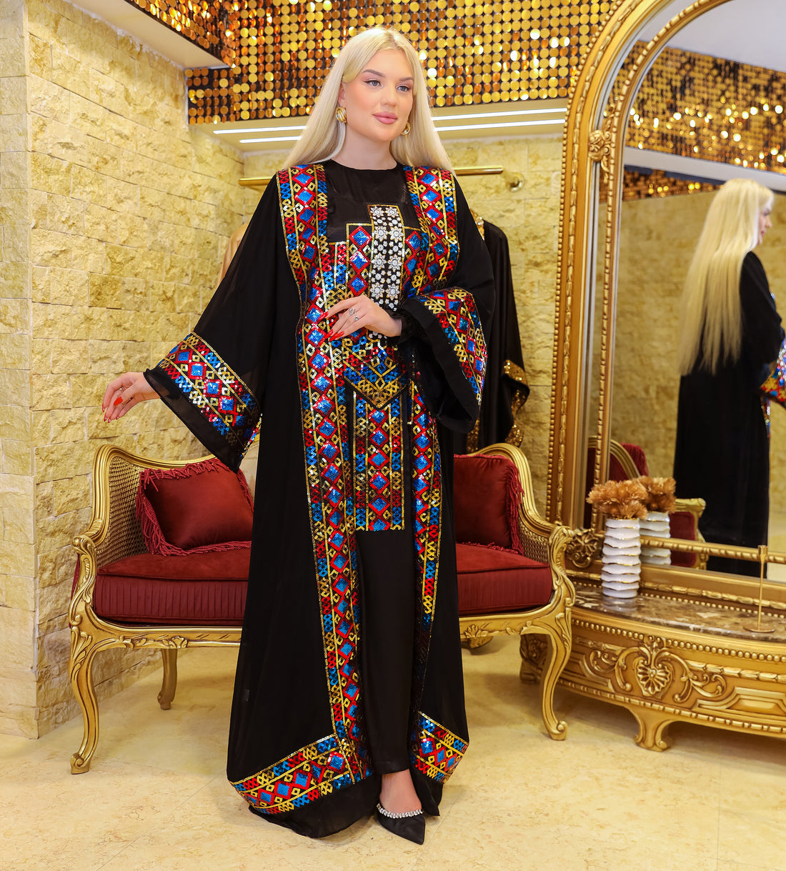 تكشيطة مغربية قطعتين تطريز - TAMSF104