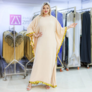 عباية كريب تطريز - ACY409