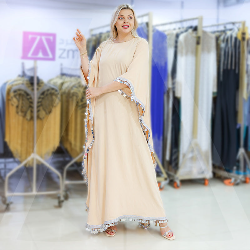 عباية كريب تطريز - ACY413