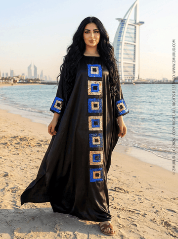 عباية دبي حرير ستان تطريز - atrs203