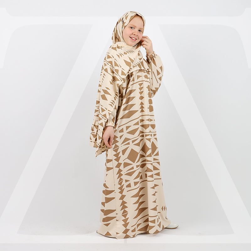 إسدال كريب تركي بناتى أطفال- AW203