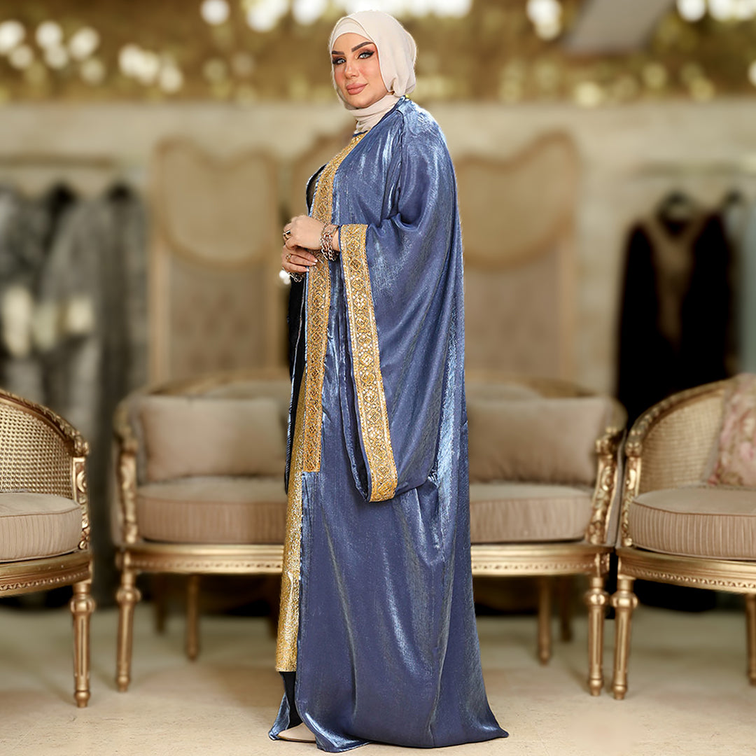 طقم قفطان بحريني أورجانزا شيمر  - DBKC001