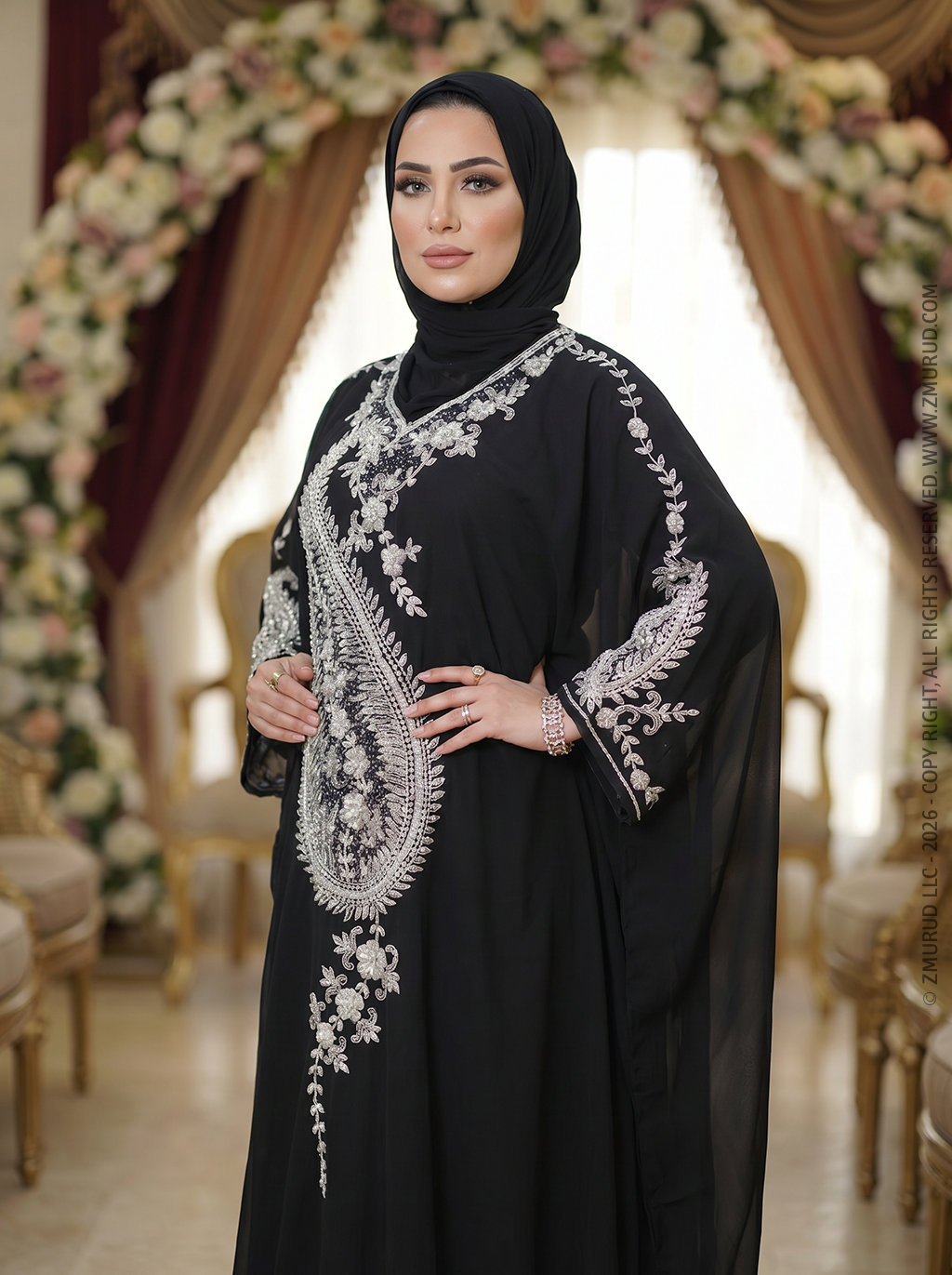 عبايه مغربي تطريز- DMAD005