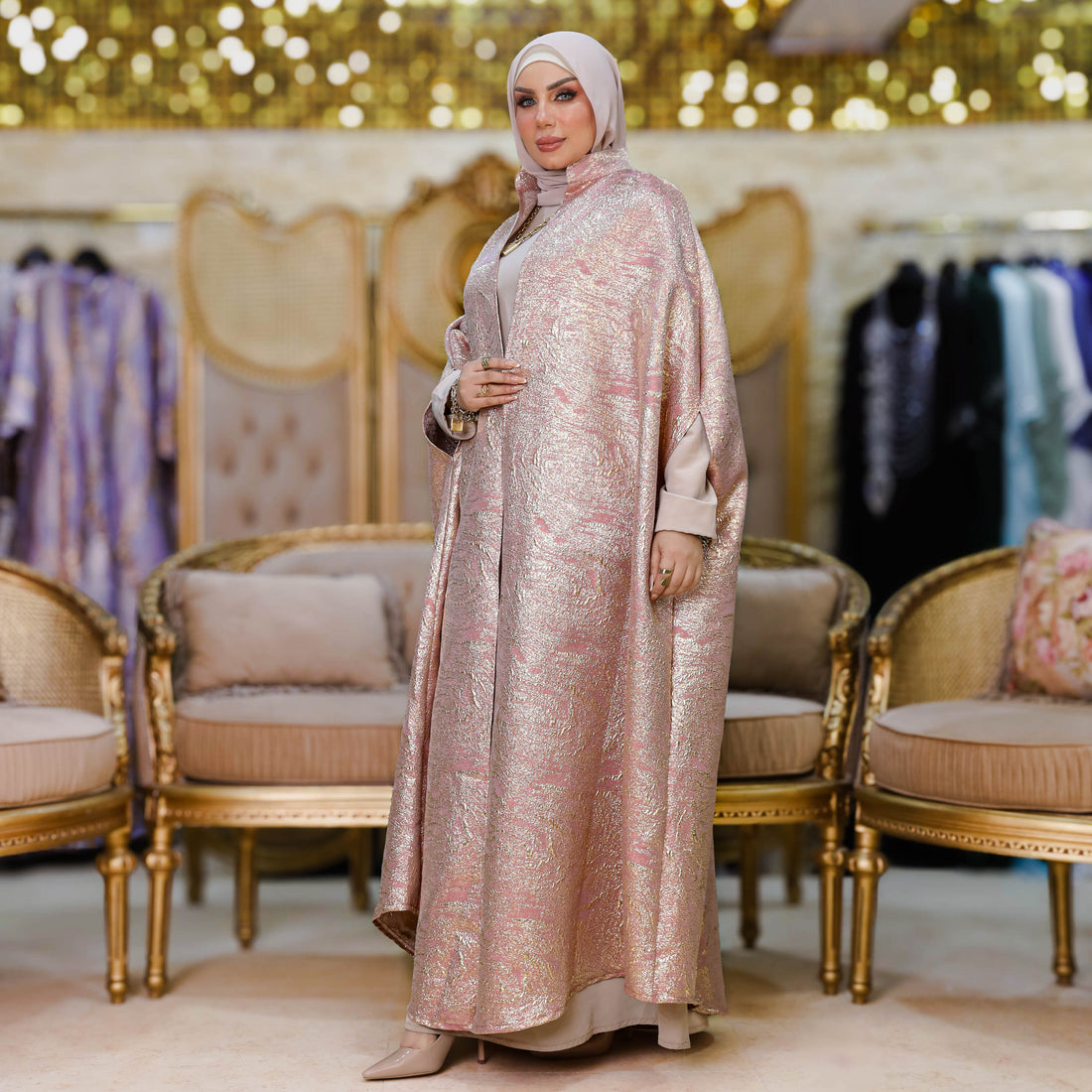 قفطان بروكار سواريه - DMKSB001