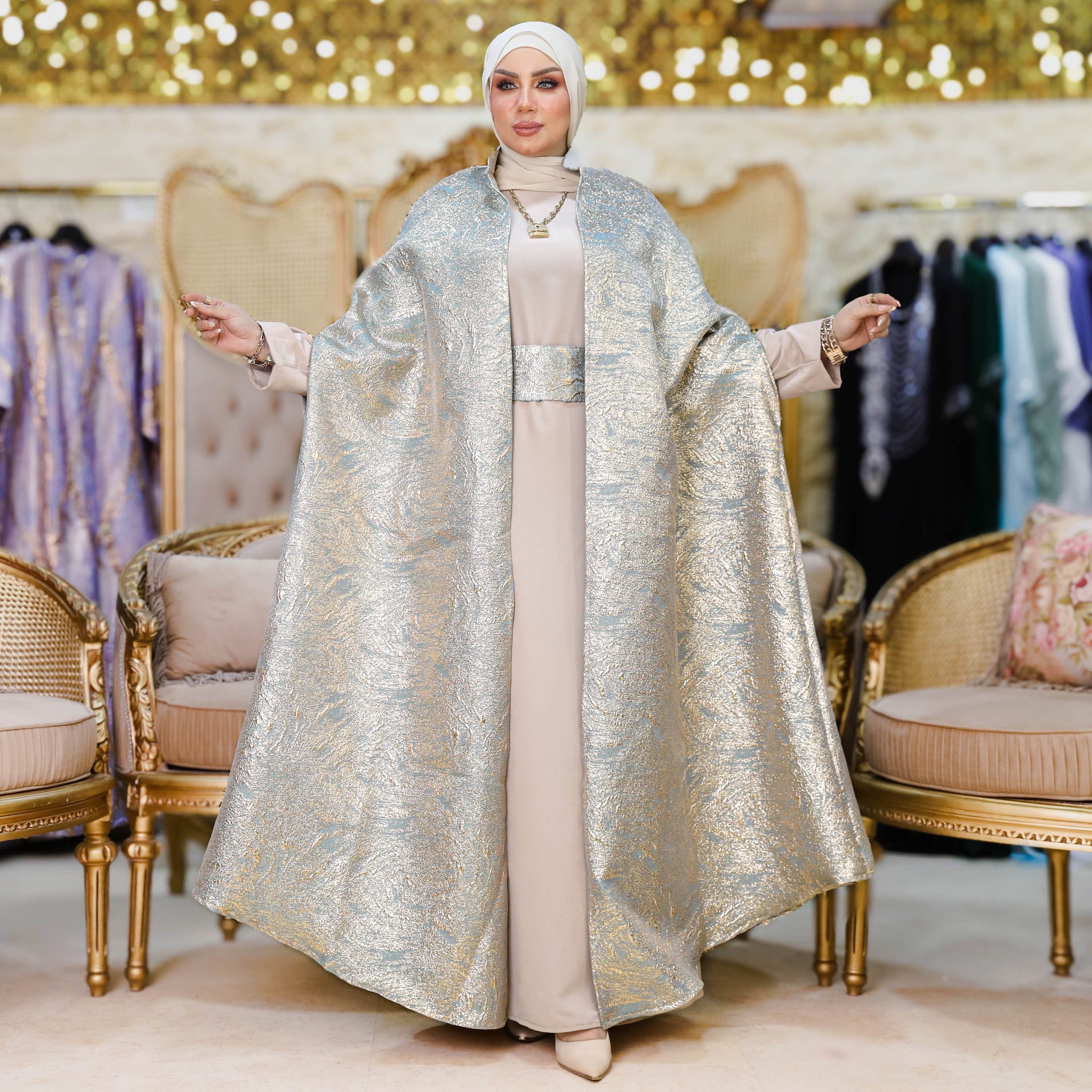 قفطان بروكار سواريه - DMKSB003