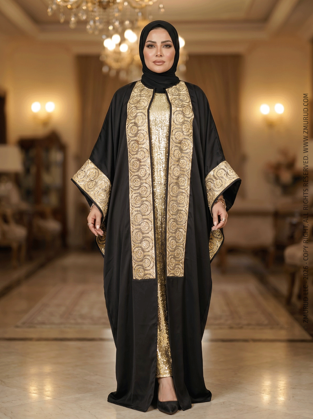 طقم قفطان بحريني سواريه- DPKF001