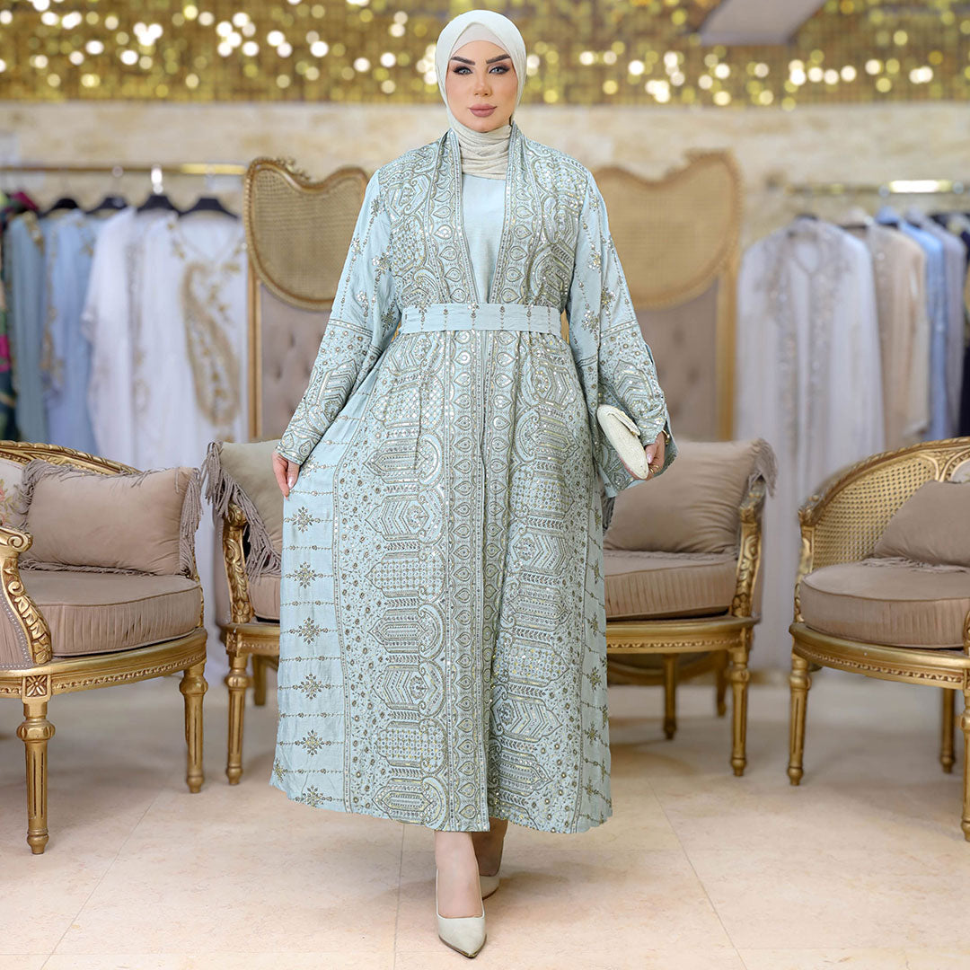 طقم كارديجان كويتي تطريز - DPKSA001