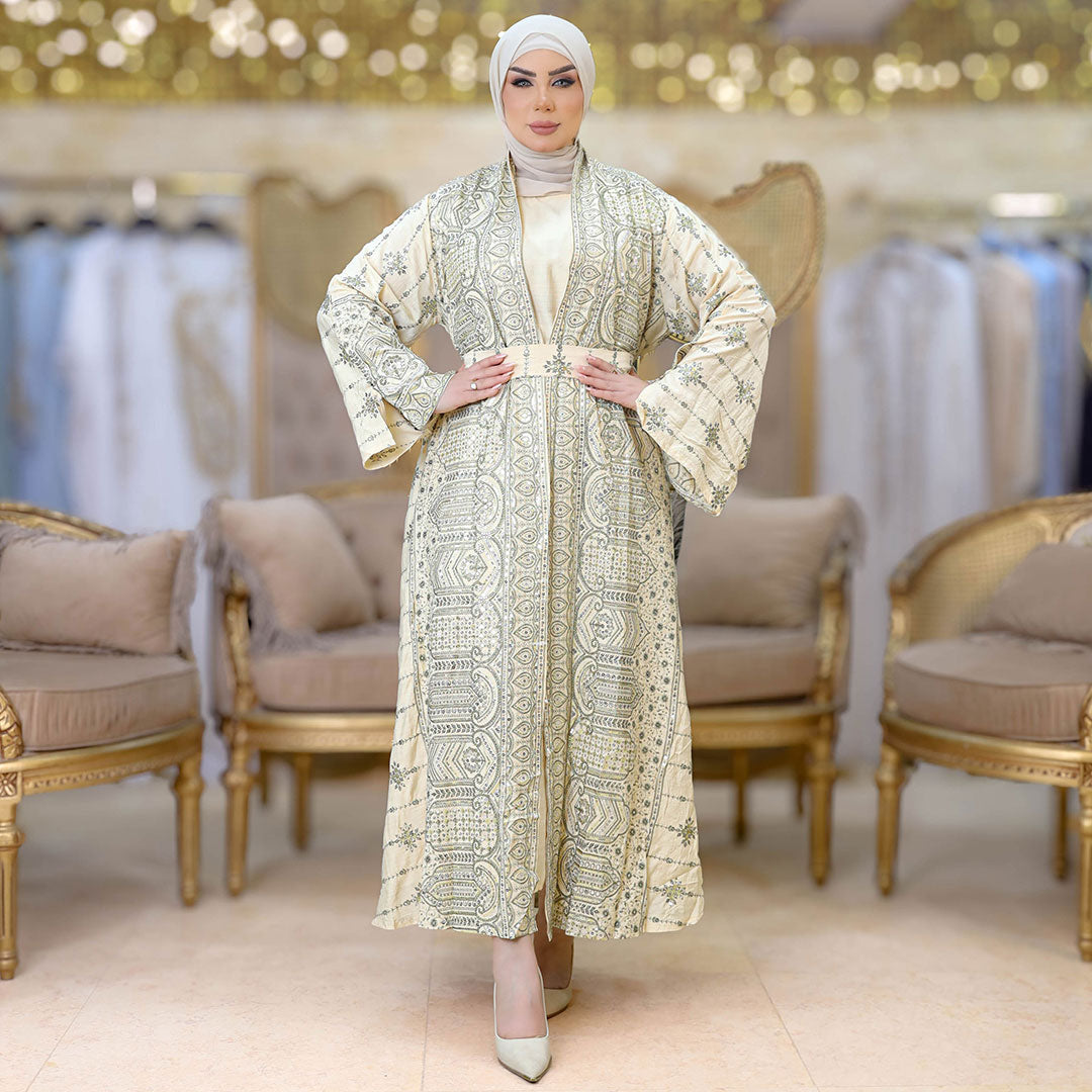 طقم كارديجان كويتي تطريز - DPKSA002