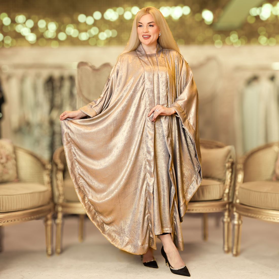 طقم قفطان إماراتي شايني -  DPTKD003