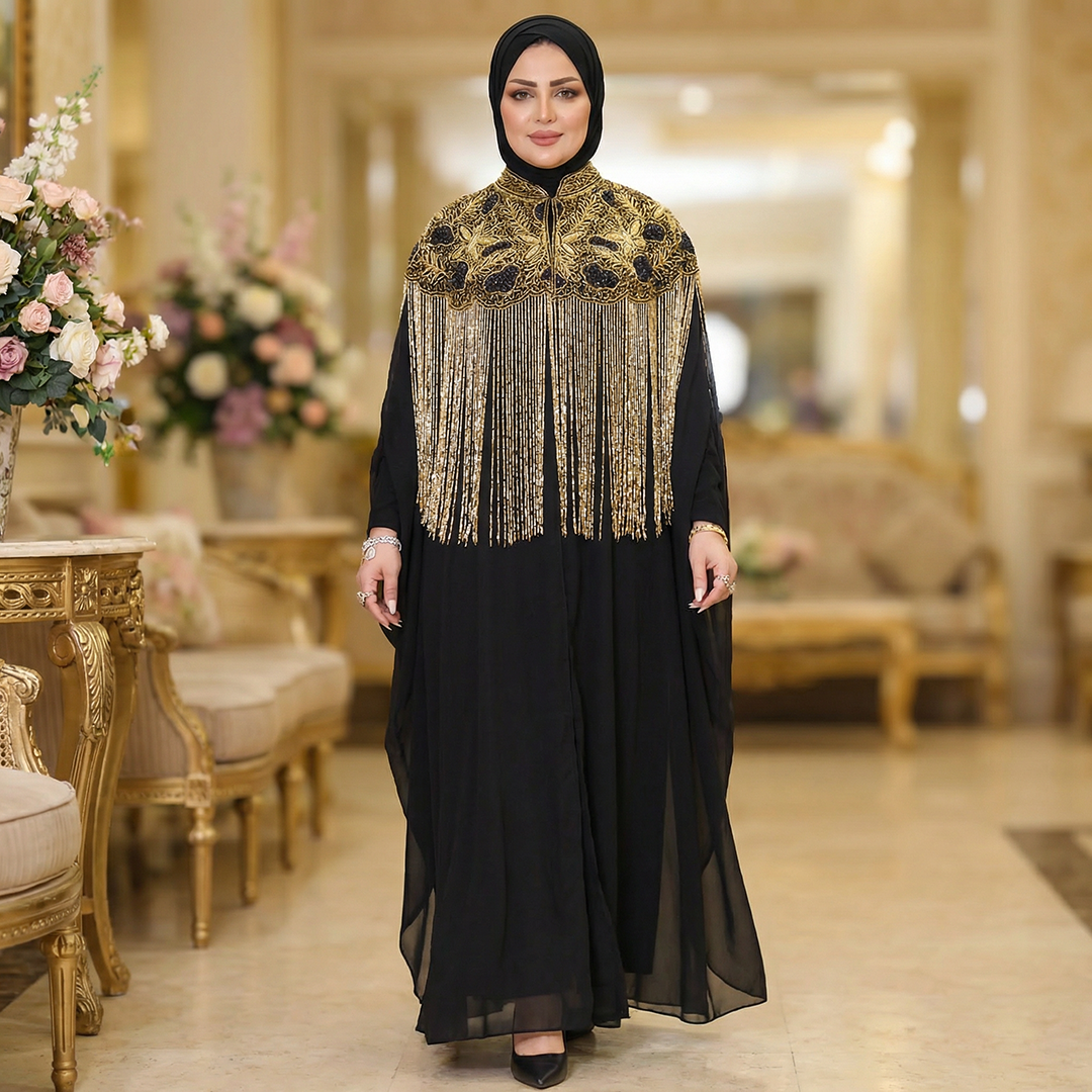 قفطان شيفون تطريز هاند ميد -DSCD198