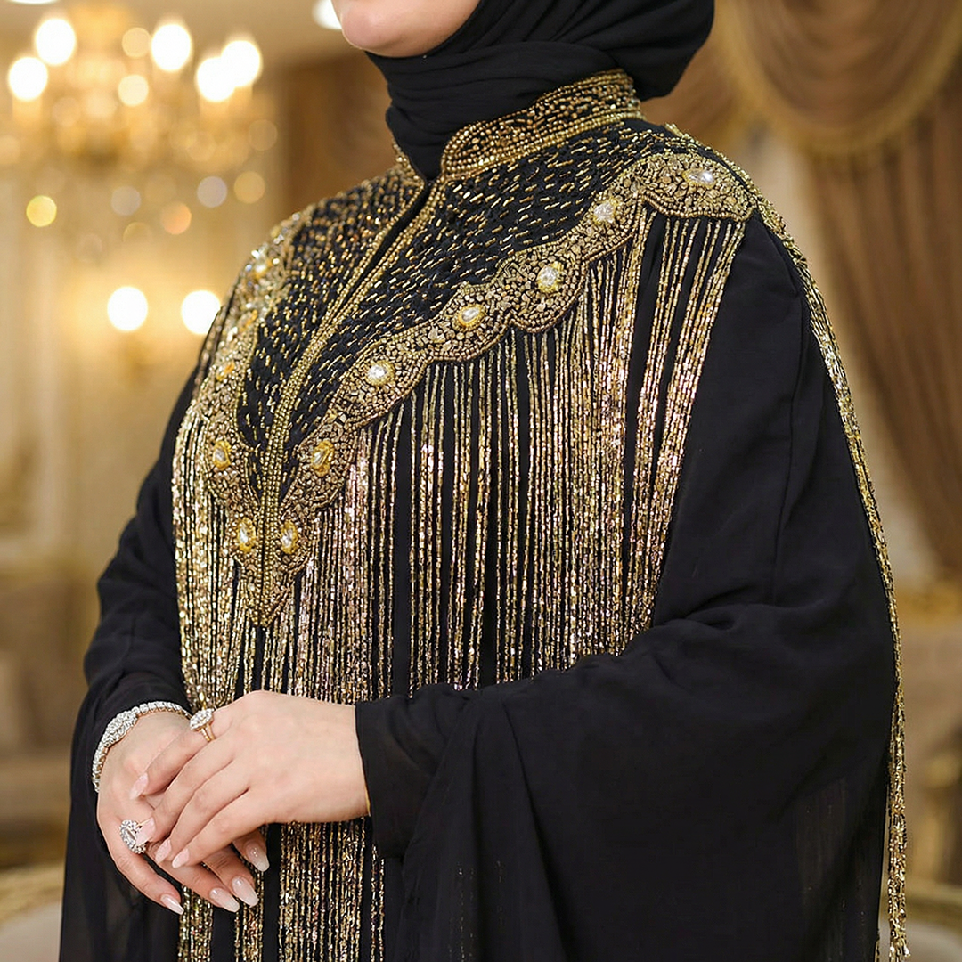 قفطان شيفون تطريز هاند ميد -DSCD203