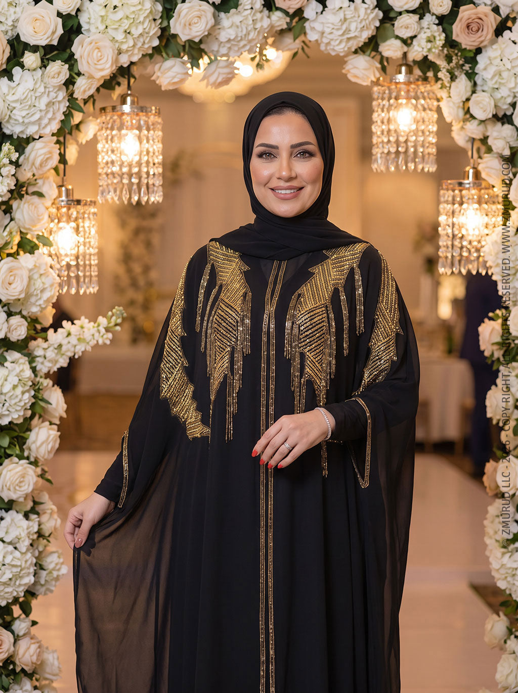 قفطان شيفون تطريز هاند ميد -DSCD293