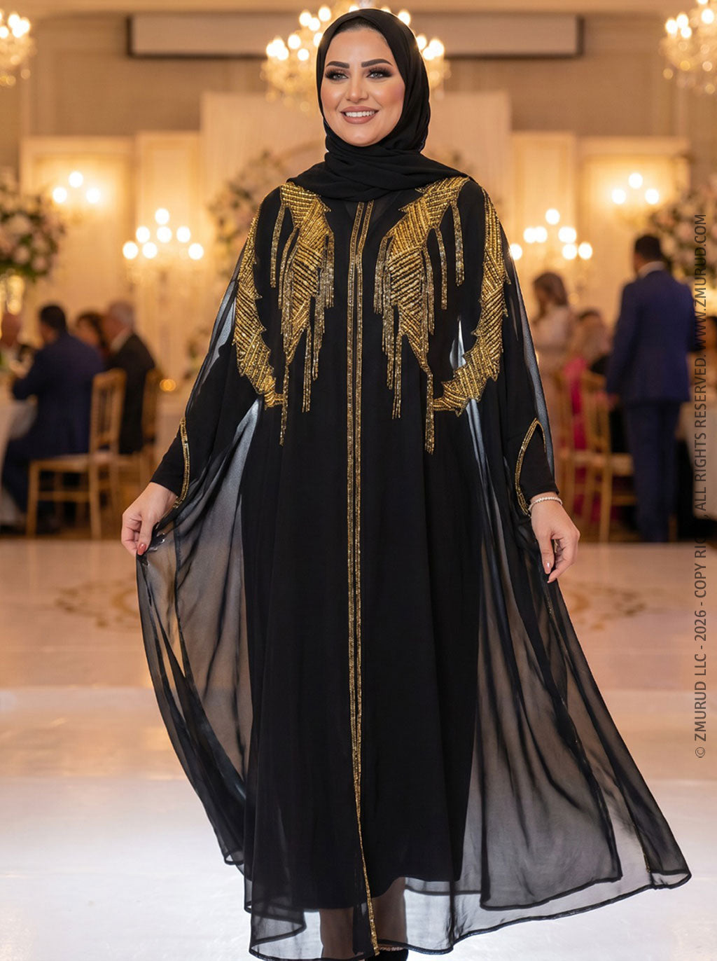 قفطان شيفون تطريز هاند ميد -DSCD293
