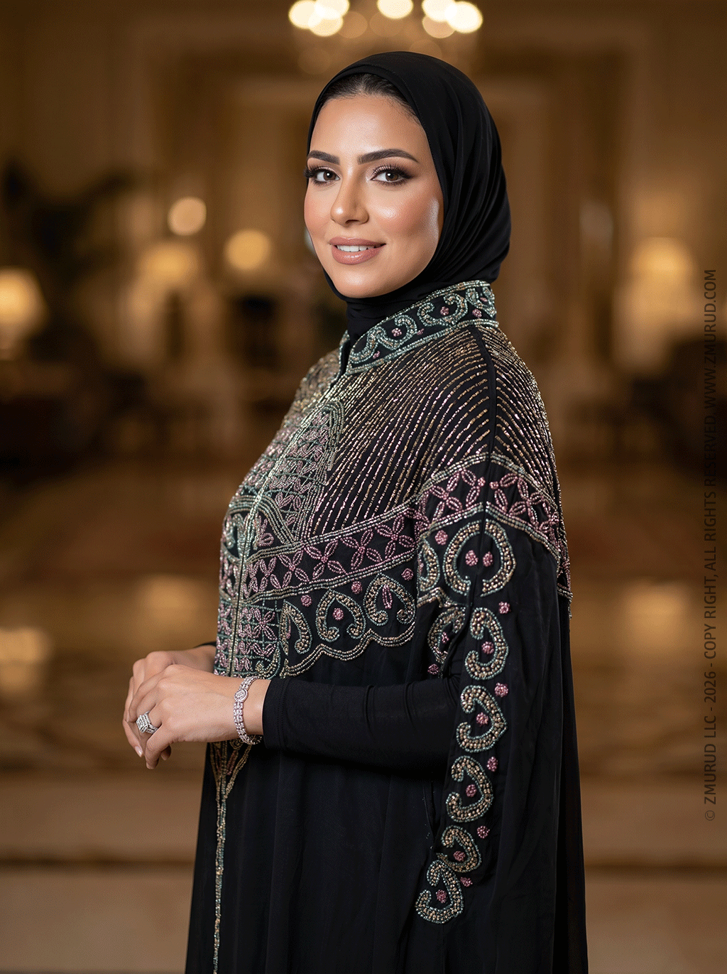 قفطان شيفون تطريز هاند ميد - DSCD608