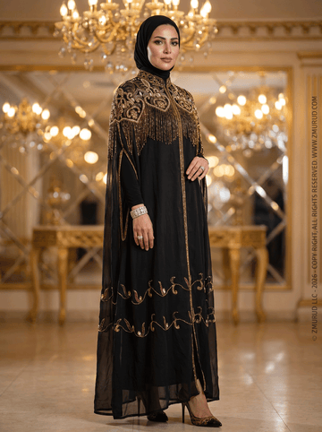 قفطان شيفون تطريز هاند ميد -DSCD642